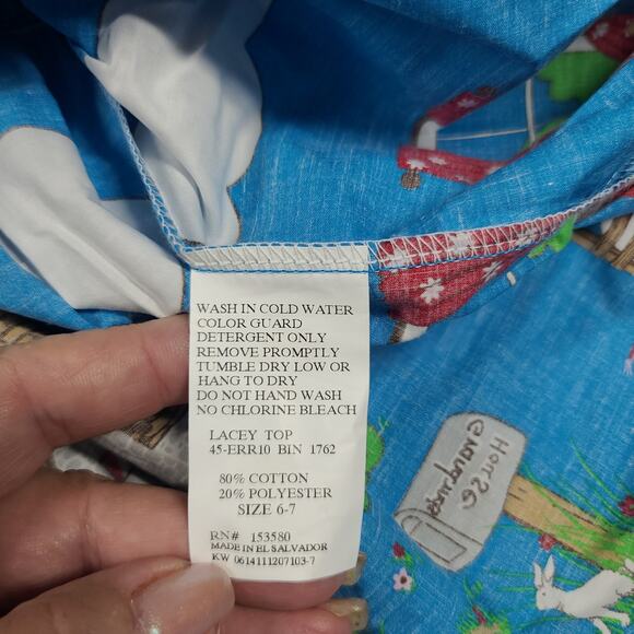 Eleanor Rose girls Little Red Riding hood top red gingham Size 6-7 Kidcore - Picture 4 of 6